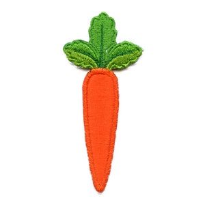 May include: A felt carrot patch with green leaves and an orange carrot.