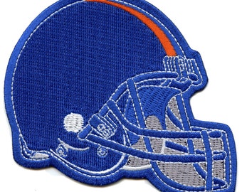 Blue Football Helmet Patch Sport Equipment Embroidered Iron On BB3