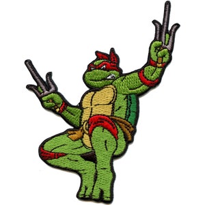 Officially Licensed Teenage Mutant Ninja Turtles Raphael Patch Cartoon Embroidered Iron On BG6