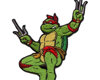 Officially Licensed Teenage Mutant Ninja Turtles Raphael Patch Cartoon Embroidered Iron On BG6