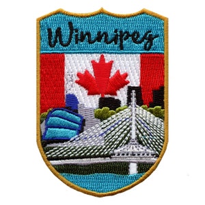 Winnipeg Canada Patch Travel Shield Badge Embroidered Iron On AE4