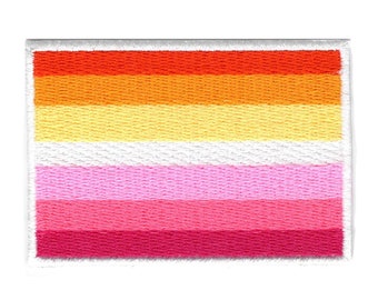 Lesbian Pride Flag Patch LGBTQ+ Rights Embroidered Iron On BE4