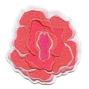 Pink Genitalia Flower Patch Pretty Anatomy Floral Embroidered Iron On Patch AC6