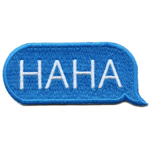 HAHA Text Bubble Patch Message Laugh Embroidered Iron On CF6