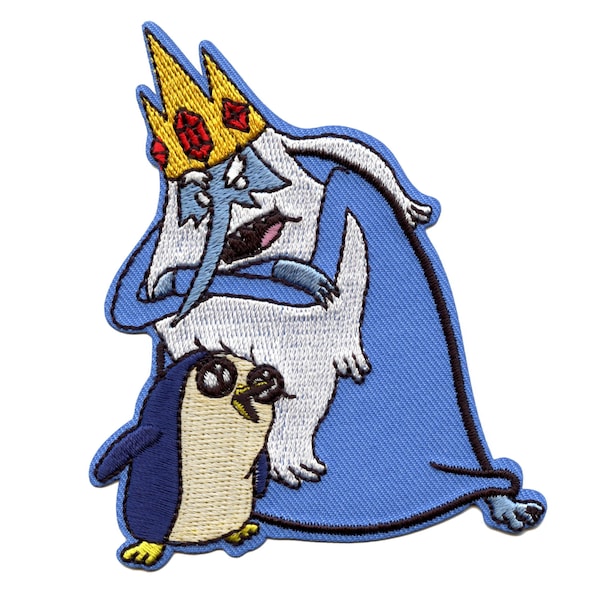 Adventure Time Ice King And Gunter Patch Cartoon Network Animation Embroidered Iron On BH5