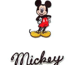 Parche termoadhesivo bordado con el nombre de Mickey Mouse de Disney con licencia oficial CA4