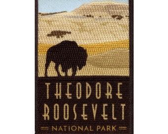 Theodore Roosevelt National Park Patch North Dakota Travel Bison Embroidered Iron On BG8