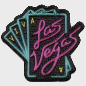 Viva Las Vegas neon patch Nevada reisbestemming gesublimeerd opstrijkbaar AG8