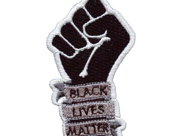 Black Lives Matter Raised Fist Patch Movement Iron On Embroidered BD3