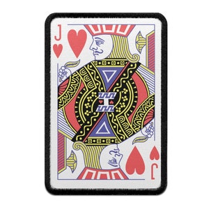 Jack Of Hearts Playing Card Foto Patch Red Gamble Embroidered Iron On AB5