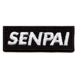 May include: White embroidered "SENPAI" text on a black rectangular patch.