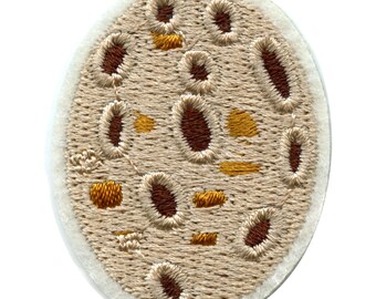 Toppa asteroide marrone, roccia spaziale, ricamata, piccola, EE3