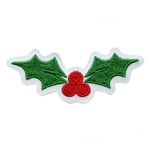 Holly Berries Leaves Patch Christmas Fruit Embroidered Iron On AB8