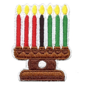 Kwanzaa Kinara Candle Holder Patch Holiday Embroidered Iron On AC8