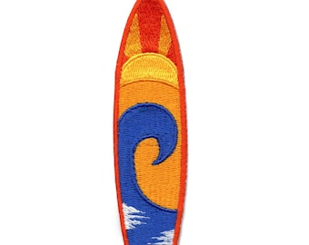 Surfboard Wave Design Patch Ocean Sport EXCLUSIVE Embroidered Iron On AF6