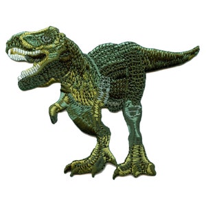 T-Rex Green Dinosaur Patch Jurassic Animal Embroidered Iron on AA1