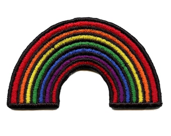 Rainbow Emoticon Icon Patch Happy Rain Embroidered Iron On EE3