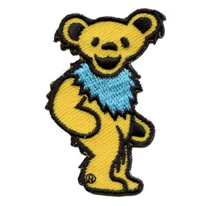 Grateful Dead Gul Björn Tygmärke Liten Ikonisk Broderad Stryk-på EG4