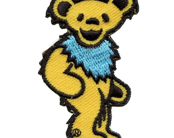 OFFICIALLY LICENSED Grateful Dead Yellow Bear Patch Small Iconic Embroidered Iron On EG4