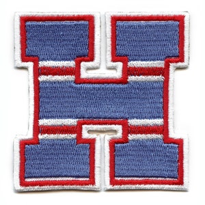 Parche con el logotipo "H" de la ciudad de Houston, camiseta de fútbol retro, parodia bordada para planchar BE8
