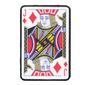 Jack Of Diamonds Playing Card Foto Patch Red Gamble Embroidered Iron On AB5