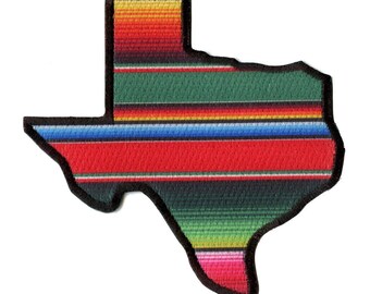 Serape Texas Patch Hispanic State Embroidered Iron On BH3