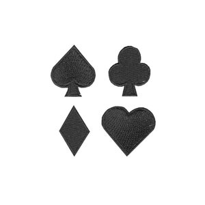Playing Cards Black Suits Set Patch Gamble Embroidered Iron On AA5