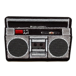 Retro Boombox Stereo Player Patch Embroidered Iron On EB1