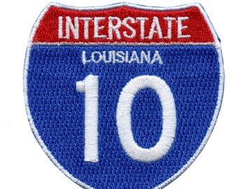 Louisiane Interstate 10 Patch I-10 signe logo fer sur brodé BC7
