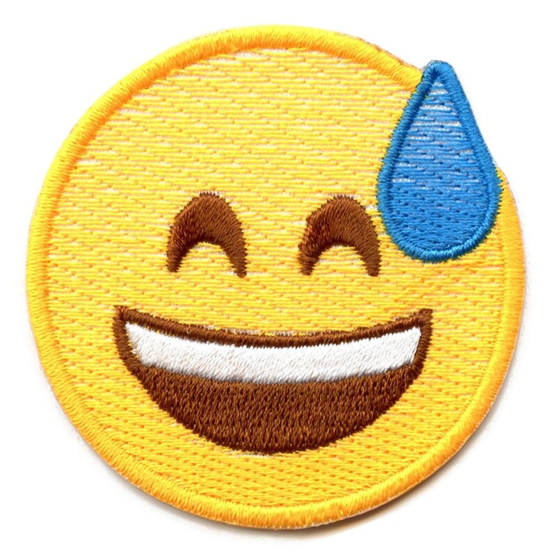 Nervous Sweat Face Patch Keyboard Emoji Embroidered Iron on Etsy