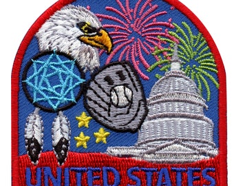 United States of America Travel Patch Country Badge Embroidered Iron On AE4