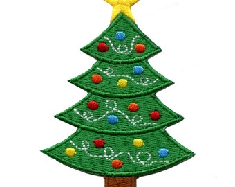 Écusson décoratif pour sapin de Noël illuminations des fêtes, fer brodé sur AB8