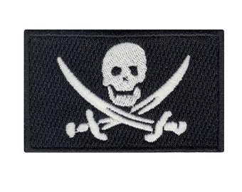 Pirates Flag Patch Glow In The Dark Embroidered Iron On AA7