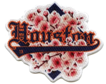 Houston Cherry Blossoms Patch Pink Floral Art Sublimated Iron On GA3