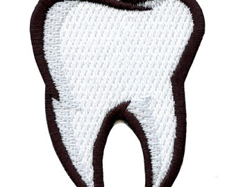 Tooth Emoji Patch Embroidered Iron On AD3