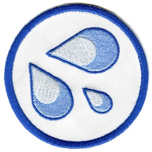 Water Droplets Splashing Patch Meme Emoticon Icon Iron On Embroidered AE5
