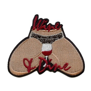 Wine And Dine Patch Iconic Artist Drink Embroidered Iron On EC1