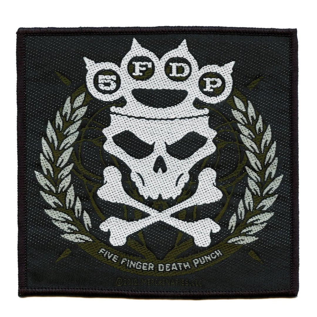 Patch Ufficiale Five Finger Death Punch - Logo Way Of The Fist, 36cm, In Cotone Per Cucire Su Giacche