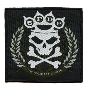 Five Finger Death Punch Patch Knuckles Crown Woven Sew On EE1
