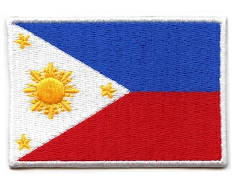 Philippines Flag Patch Country Pride Embroidered Iron On AF4
