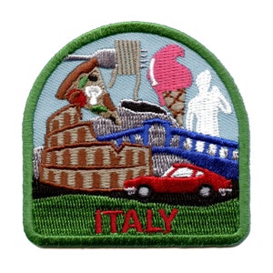 Italy Travel Patch Europe Badge Embroidered Iron On AE4