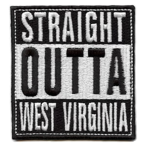 West Virginia-märke Straight Outta Broderat Stryk-på AH8