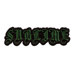 OFFICIALLY LICENSED Sublime Patch Green Old English Logo Embroidered Iron On EH4