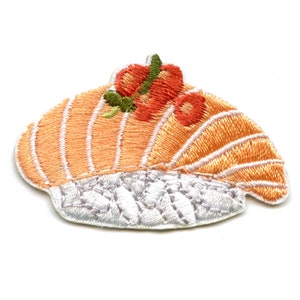 Sake salmón huevas Sushi parche Sashimi comida bordado hierro en EF4