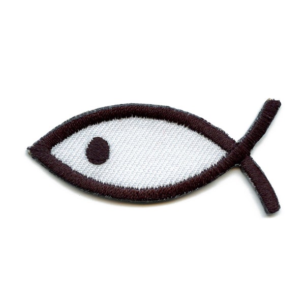 Christian Fish Sign Patch Logo Ichthys Embroidered Iron On BF3