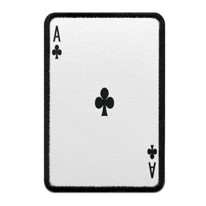 Ace of Clubs Playing Card Foto Patch Gamble Embroidered Iron On AA5