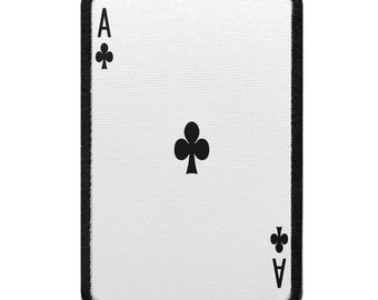 Toppa ricamata con carta da gioco "Asso di fiori" da stirare AA5