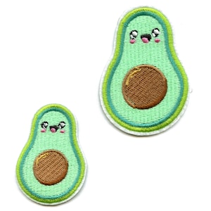 Kawaii Avocado Patch Happy Fruit Embroidered Iron On (2pc) AD6