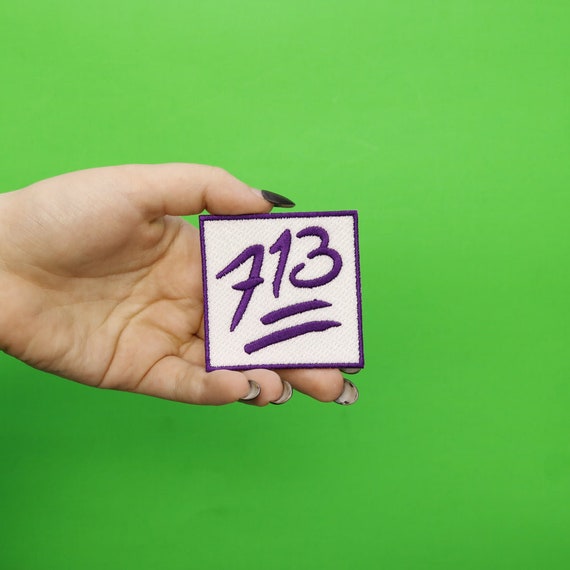 miiya。⁠◕⁠‿⁠◕⁠。 Houston 713 Purple Emoticon Icon Iron on Patch BD8 - Etsy