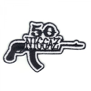 50 Niggaz With AK-47 Patch Iconic Rapper Tattoo Embroidered Iron On BC2
